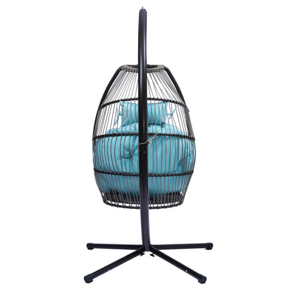 Henares Rattan Swing Hammock Egg Chair Black