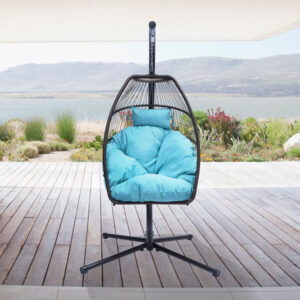 Henares Rattan Swing Hammock Egg Chair Black