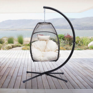 Henares Rattan Swing Hammock Egg Chair Black