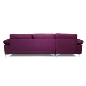 Calais Purple Velvet L-Shaped Sectional Sofa