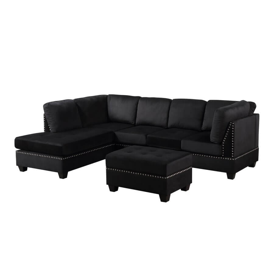 Toulon Convertible Chaise L-Shaped Sofa with Ottoman