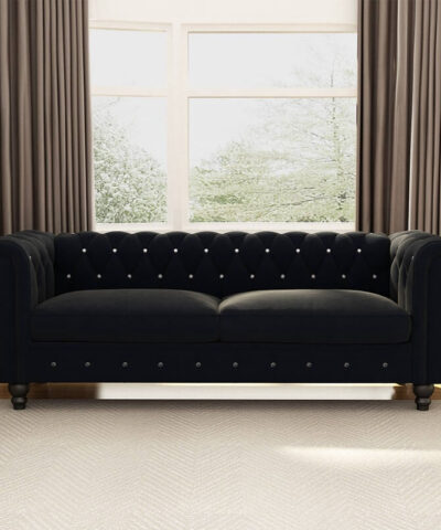 Antibes Velvet Upholstered Sofa with Tufted Button