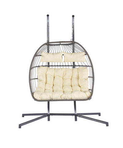 Champigny Modern Rattan 2 Seater Hanging Swing Chair