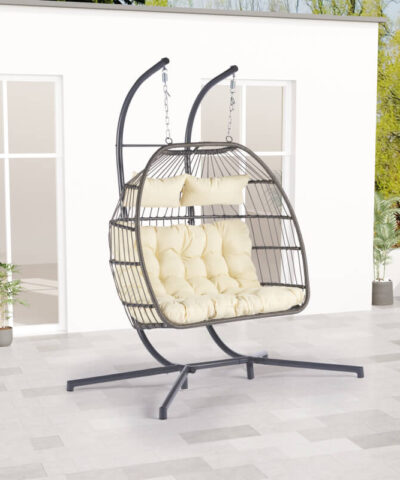 Champigny Modern Rattan 2 Seater Hanging Swing Chair