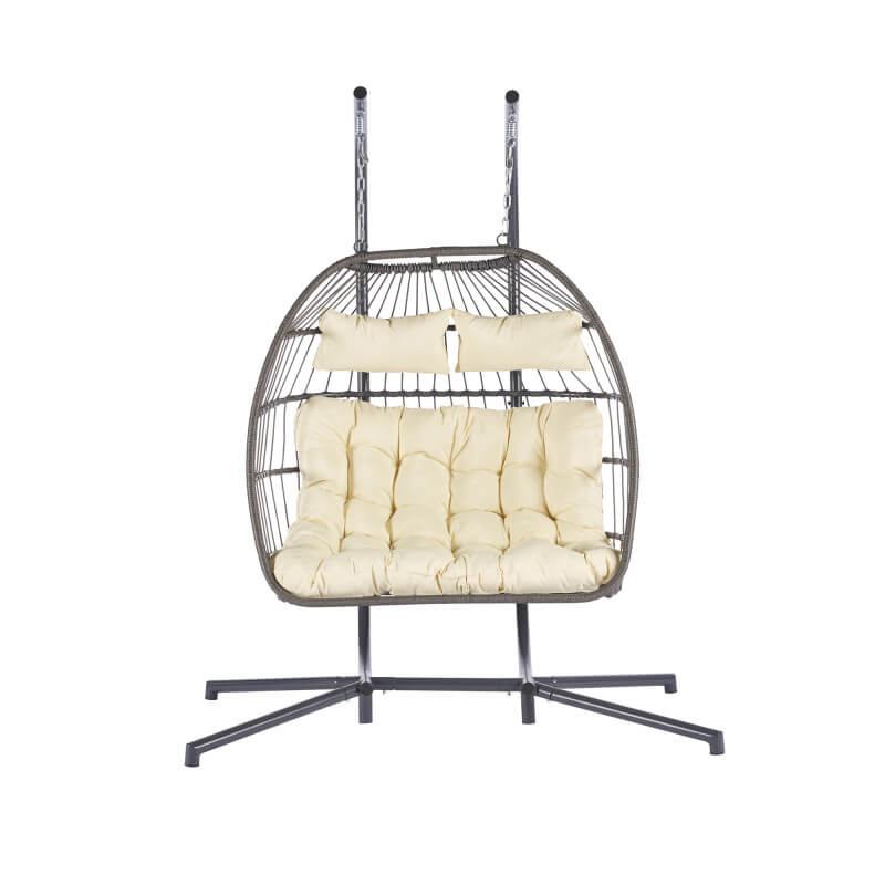 Champigny Modern Rattan 2 Seater Hanging Swing Chair