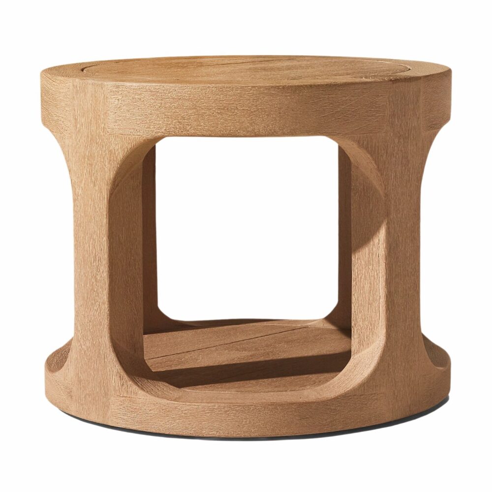 Takatsuki Half-circle Outdoor Teak Round Side Table