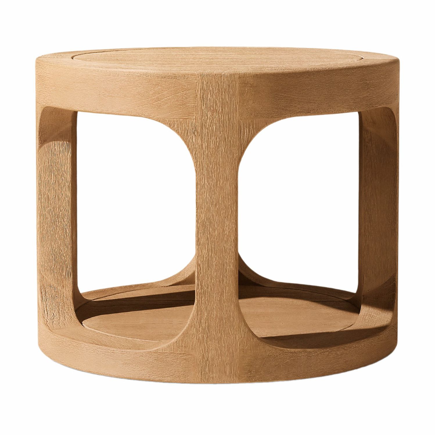 Takatsuki Half-circle Outdoor Teak Round Side Table