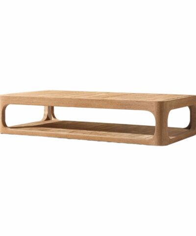 Aomori Half-circle Outdoor Teak Rectangular Coffee Table