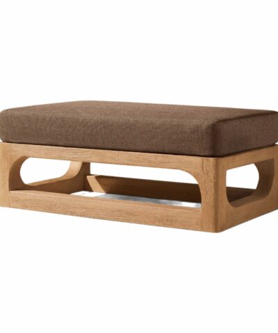 Otsu Half-circle Outdoor Teak Footstool Cushion