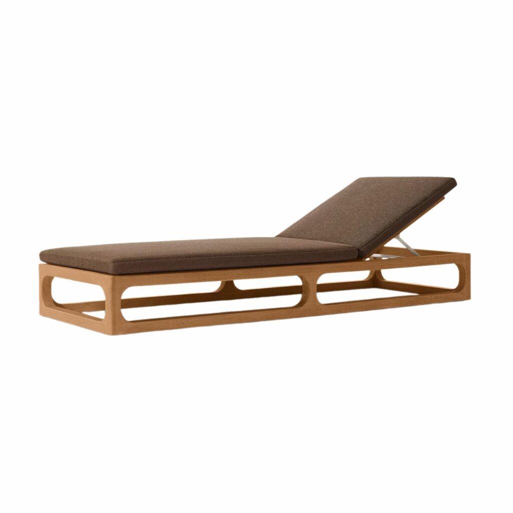 Akashi Half-circle Outdoor Teak Lounger Natural