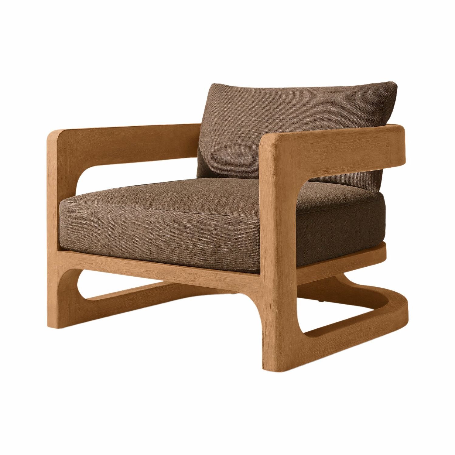 nania-kiask 2 Matsue Half-circle Outdoor Teak Lounger Whit Footstool