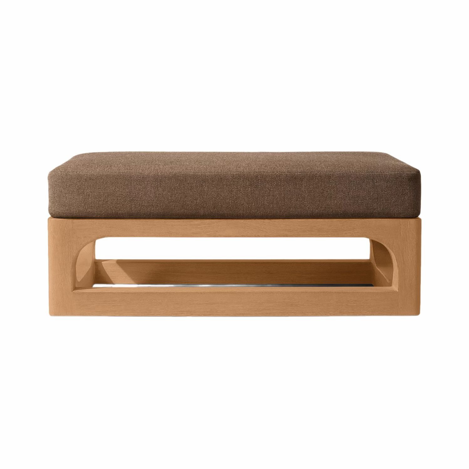 nania-kiask 3 Matsue Half-circle Outdoor Teak Lounger Whit Footstool