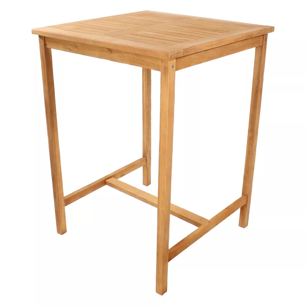 Shimonoseki Teak Wood Square Outdoor Bar Table