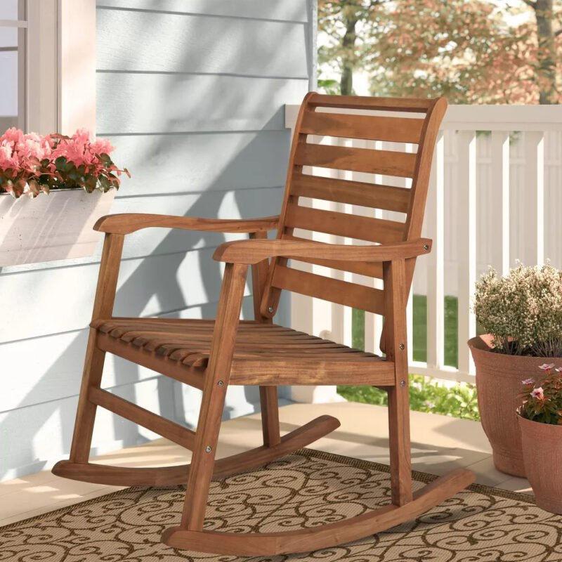Kasugai Teak Outdoor Patio Outdoor Rocking Chair - Nania Living