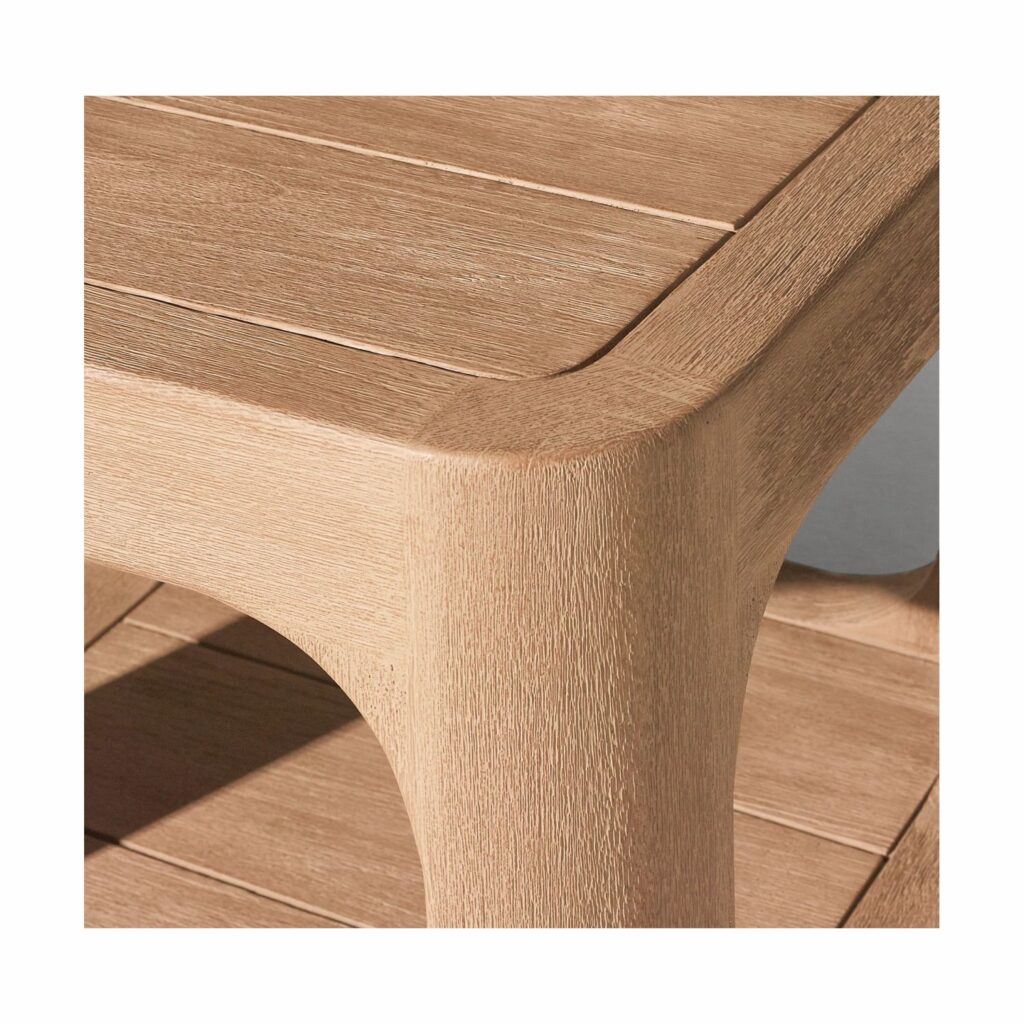 Fukuyama Half-circle Outdoor Teak Square Side Table