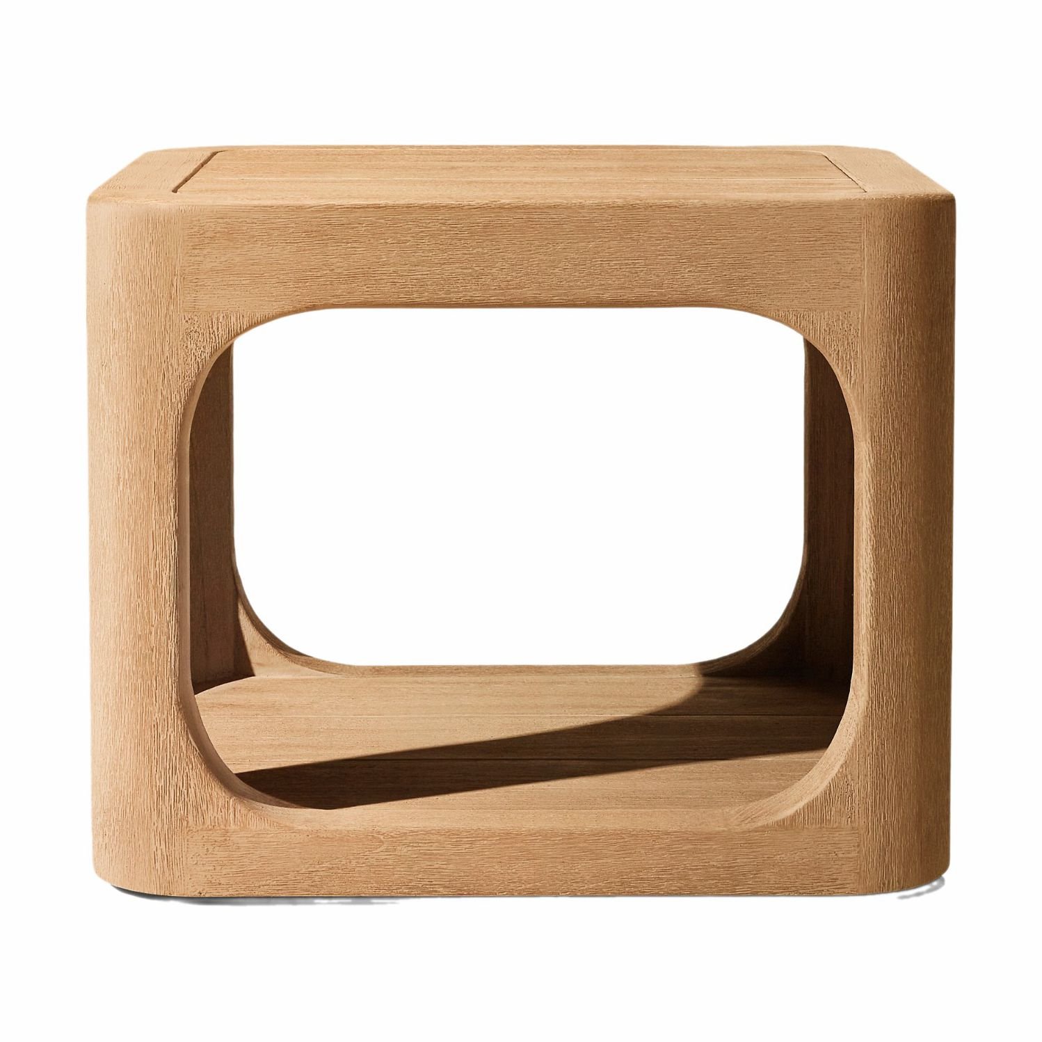 nania-kiass 3 Fukuyama Half-circle Outdoor Teak Square Side Table