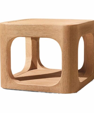 Fukuyama Half-circle Outdoor Teak Square Side Table