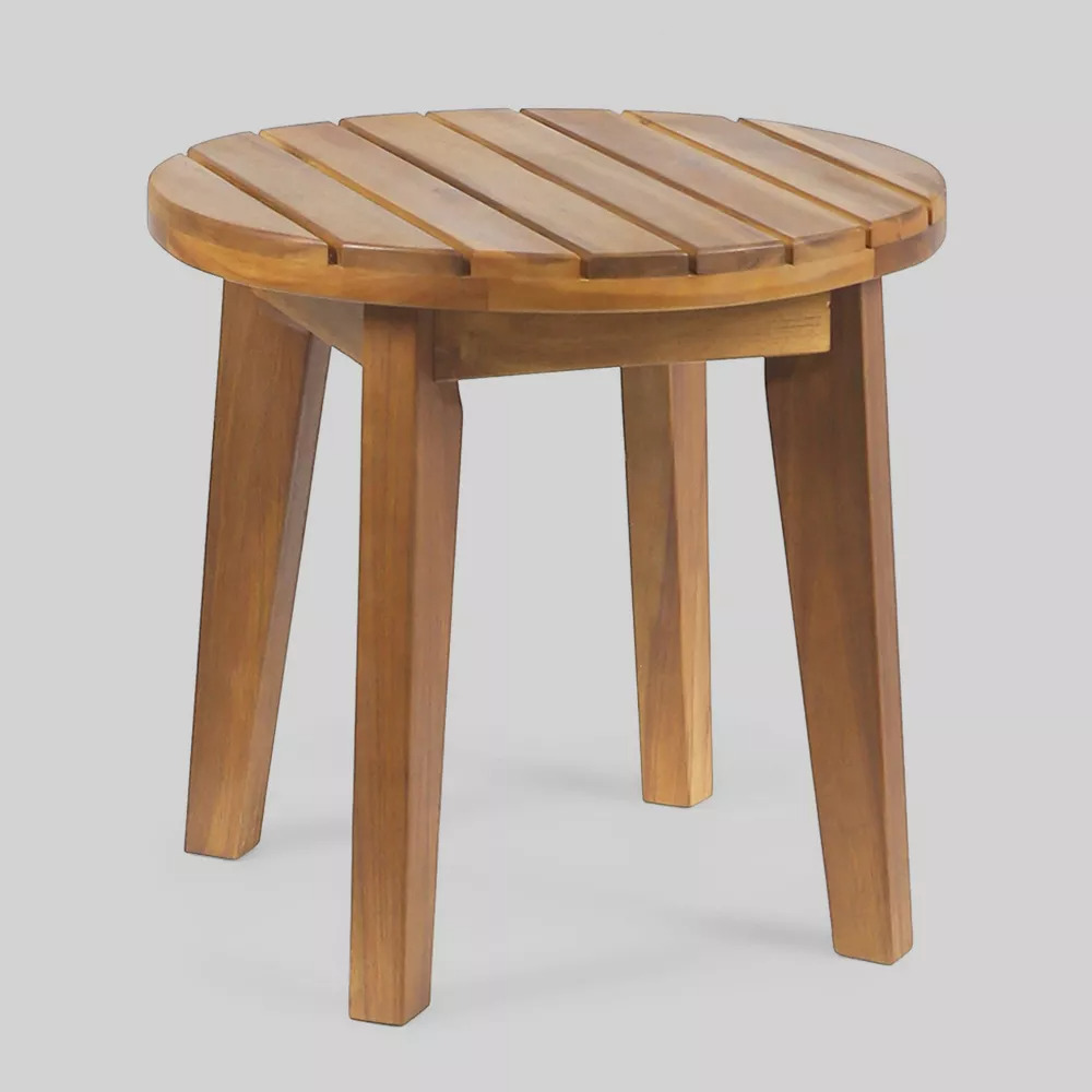 Hachioji Teak Wood Small Round Side Table