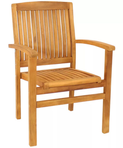 Matsusaka Outdoor Solid Teak Dining Armchair