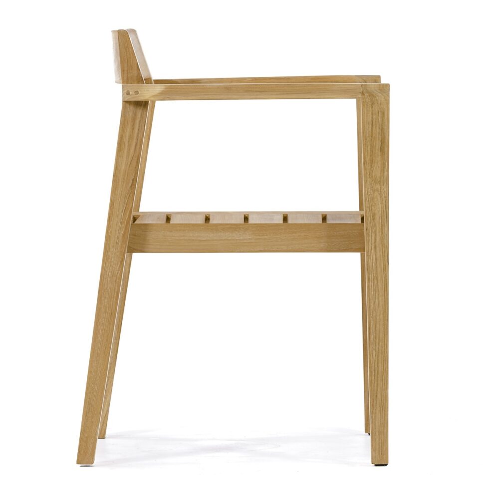 Munich Modern Teak Dining Armchair Stackable