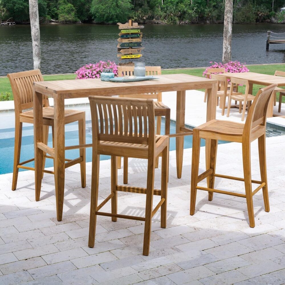 Duisburg 5pc Teak Rectangular High Bar Set