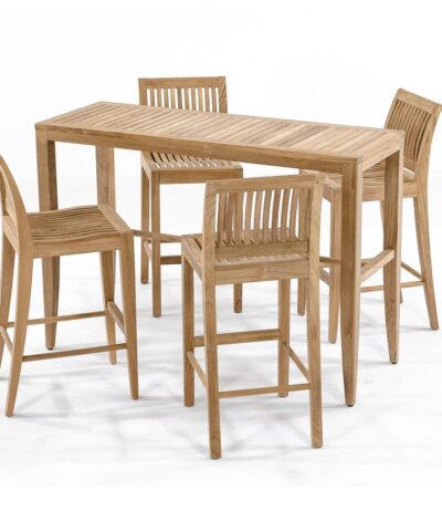 Duisburg 5pc Teak Rectangular High Bar Set