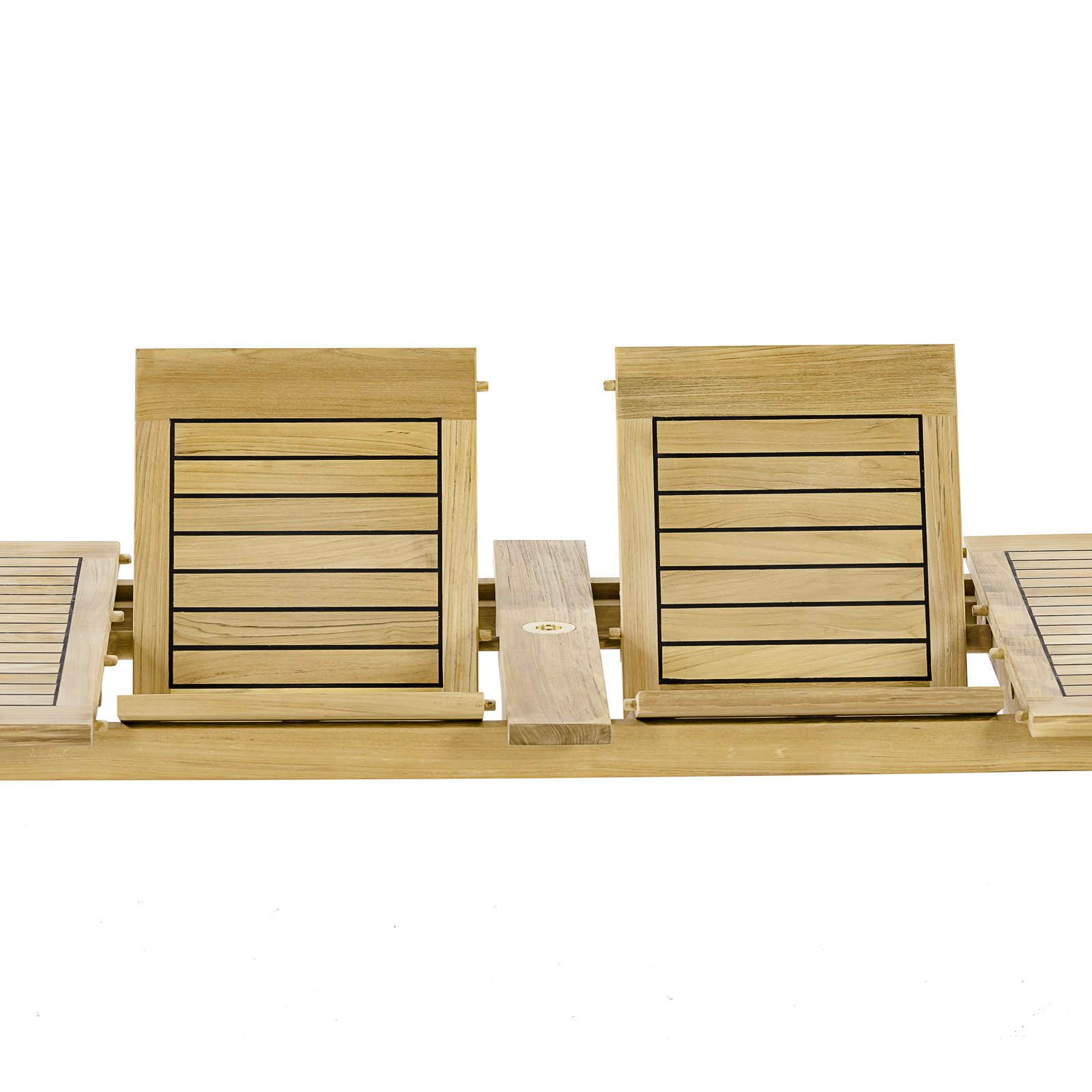 nania-kien 5 Gelsenkirchen Teak Outdor Rectangular Dining Table Extendable