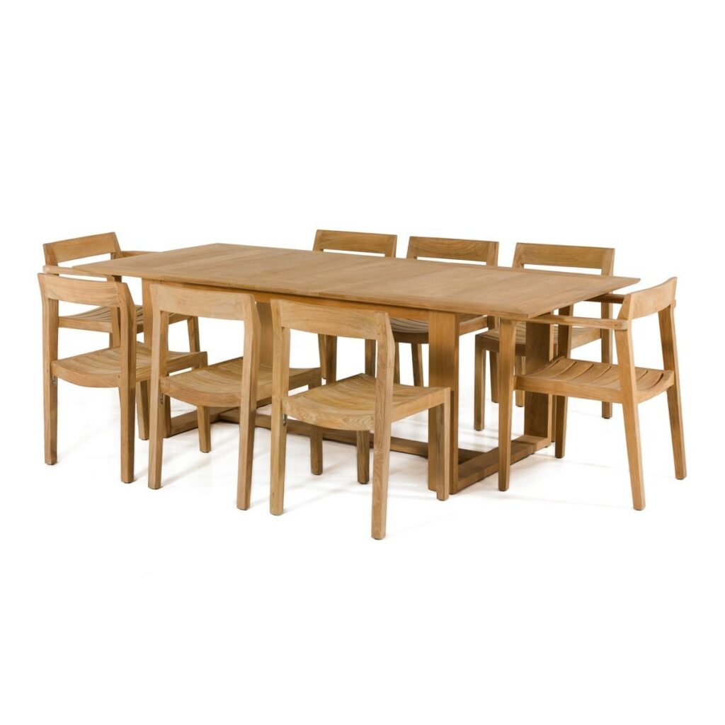 Berlin 9 pc Teak Rectangular Dining Set Table