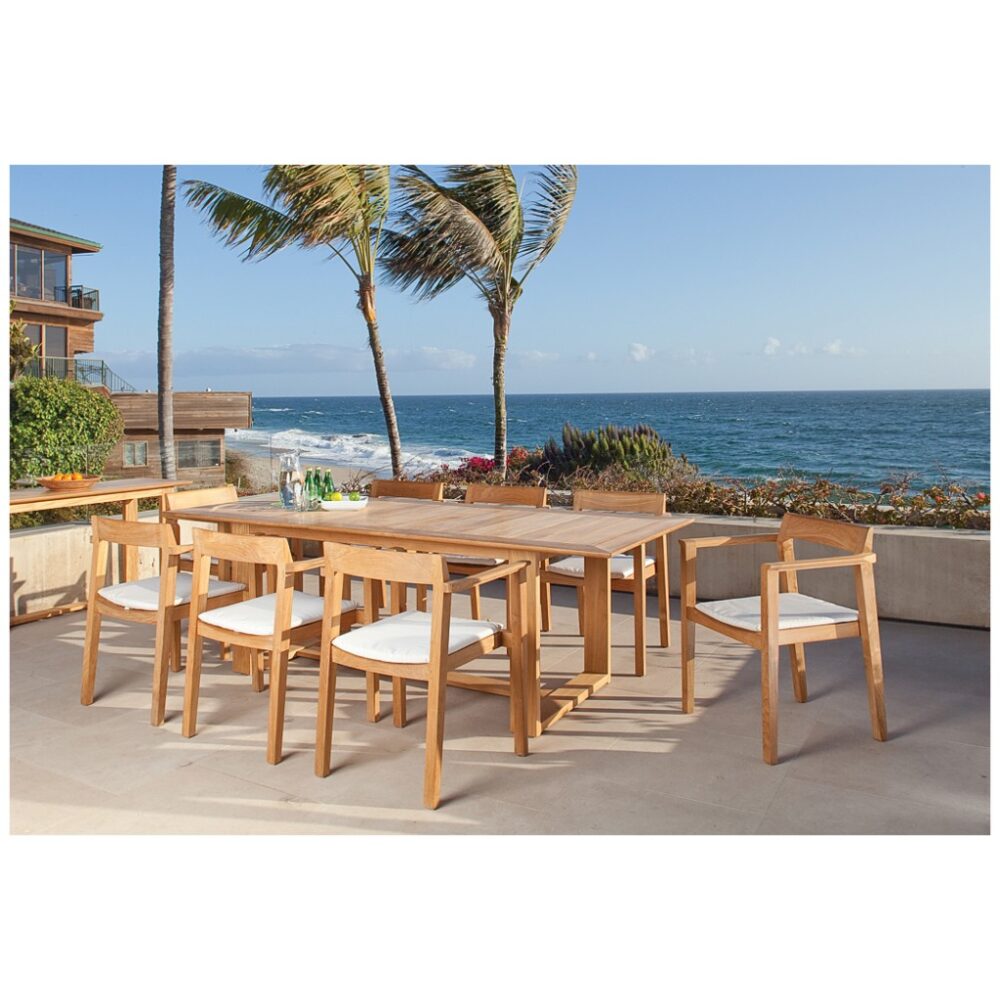 Berlin 9 pc Teak Rectangular Dining Set Table