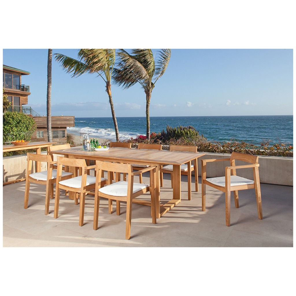 Berlin 9 pc Teak Rectangular Dining Set Table