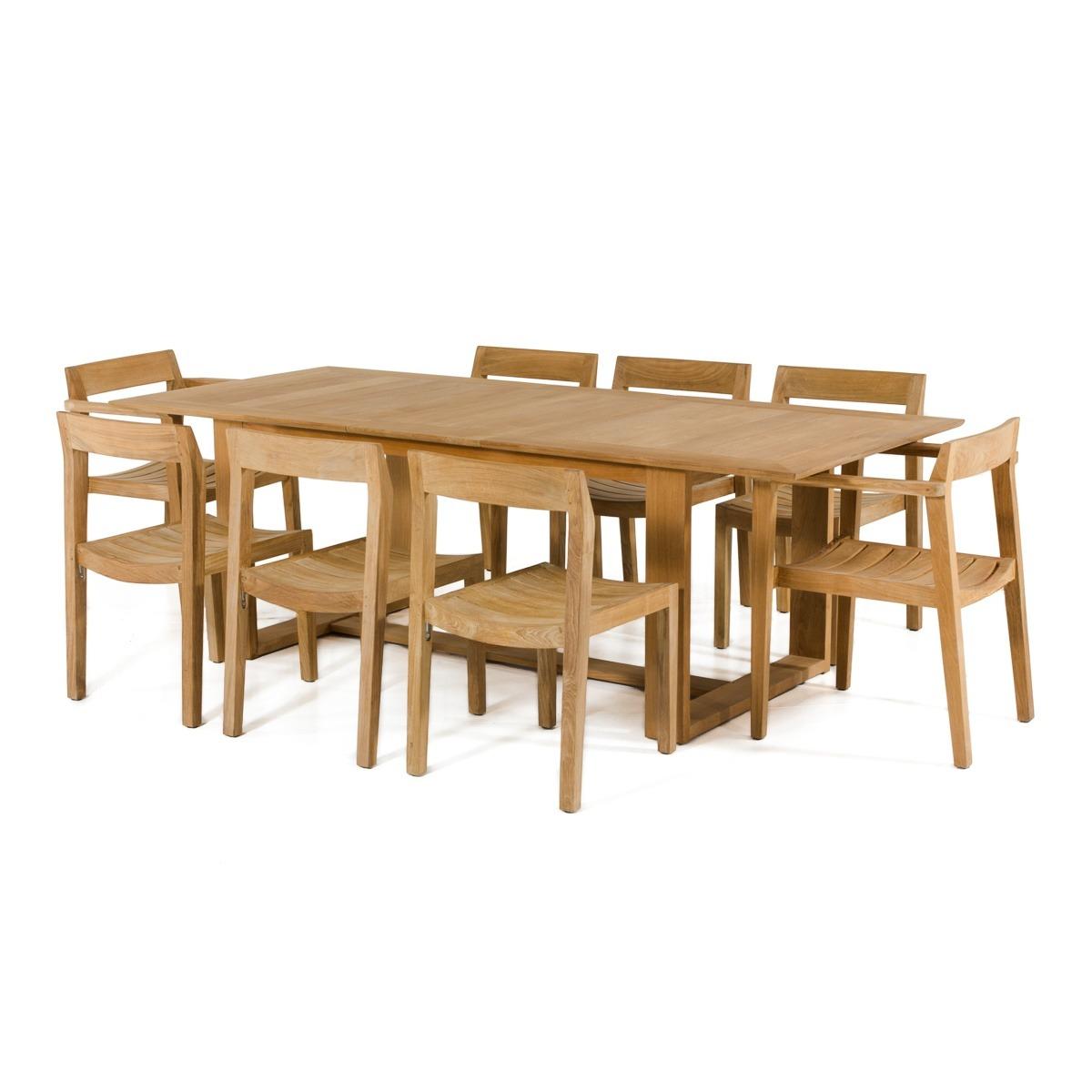 Berlin 9 pc Teak Rectangular Dining Set Table