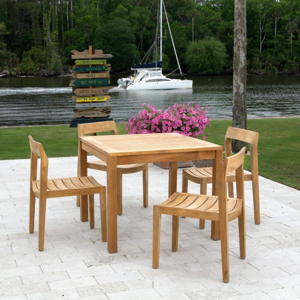 Cologne Elegant Teak Dining Chair Stackable