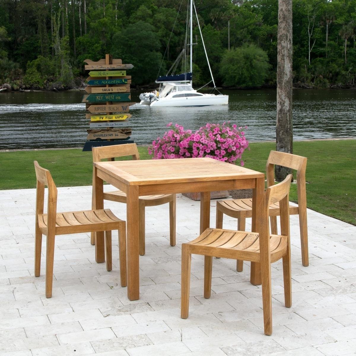 nania-kier 4 Cologne Elegant Teak Dining Chair Stackable