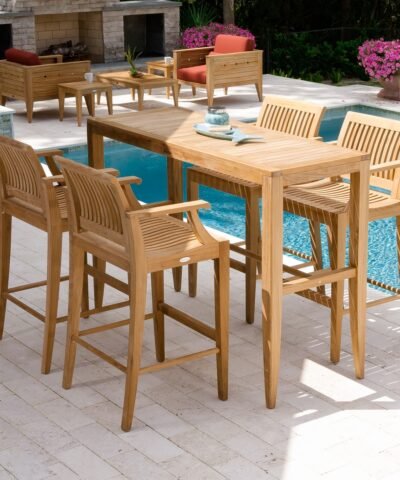 Karlsruhe 5pc Teak Rectangular High Bar Table Set