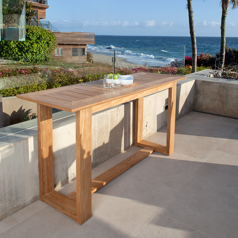 Stuttgart Modern Teak Console Side Table