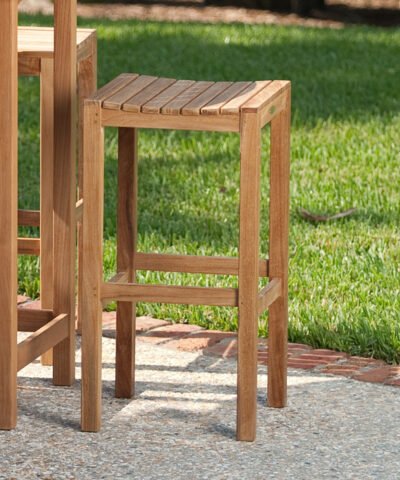 Wolfsburg Teak Backless Bar Stool Seat Height