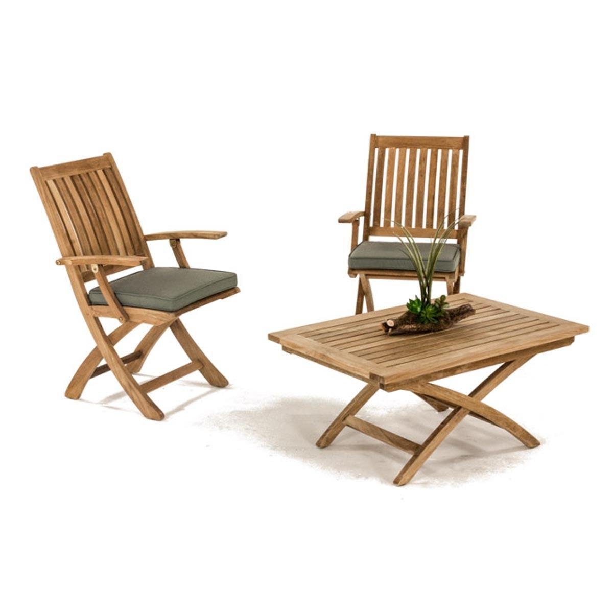 nania-kiid 2 Trier Teak Garden Folding Armchair With Side Table