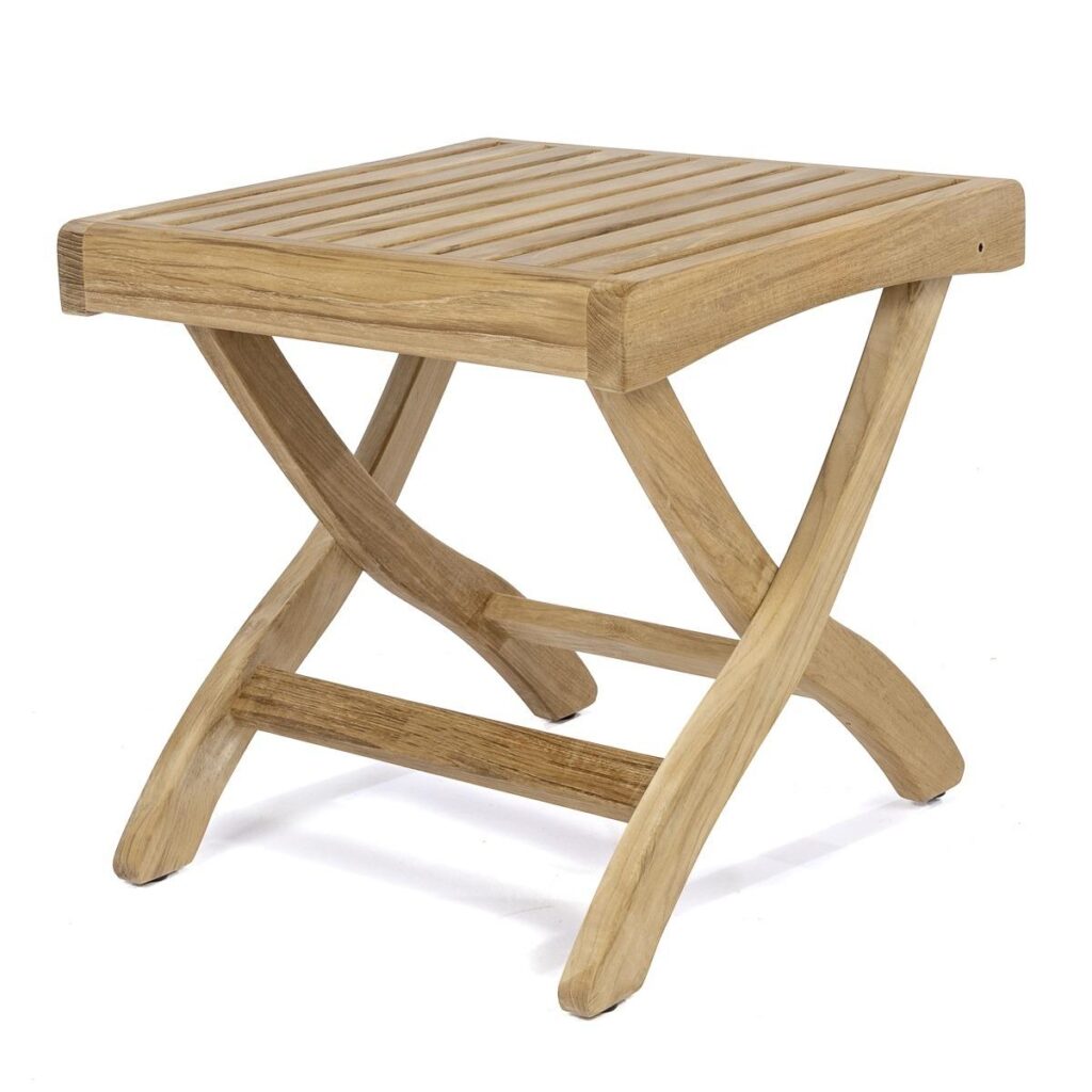 Brandenburg Folding Teak Garden Ottoman Side Table