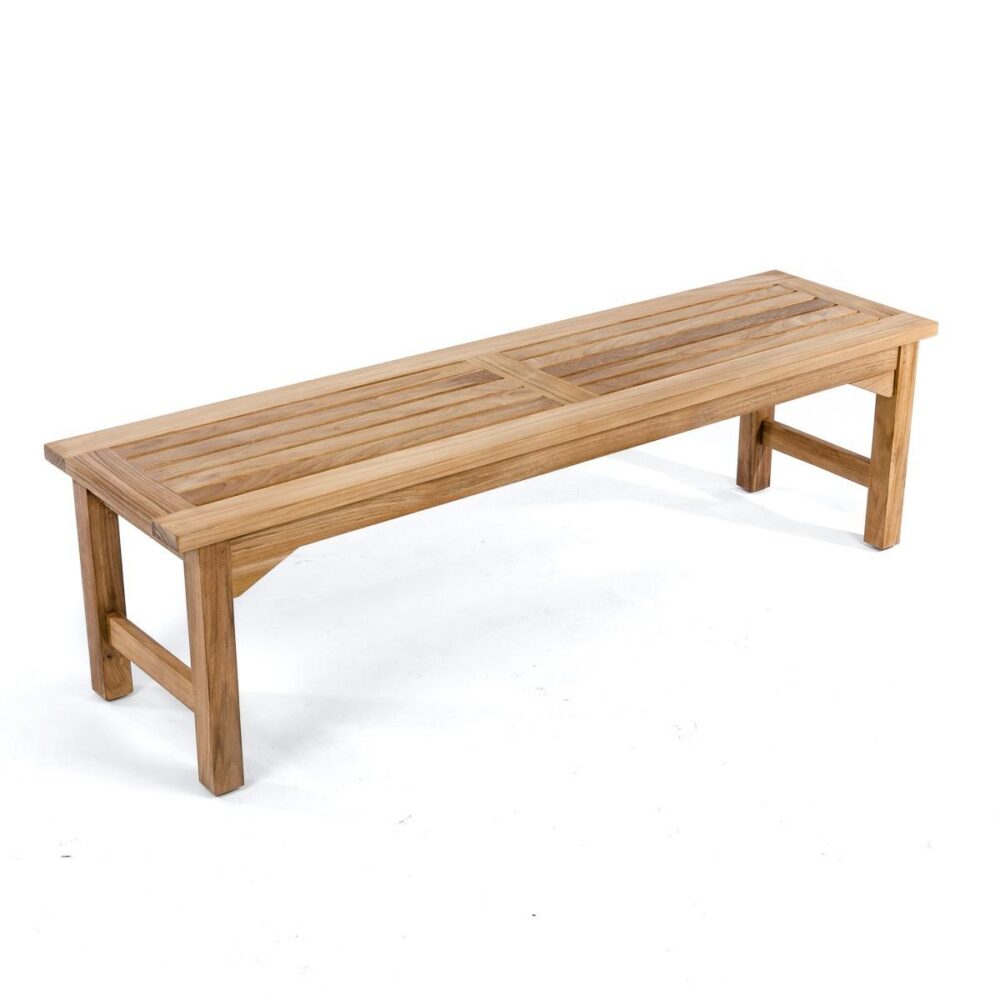 HammTeak Rectangular Picnic Table Dining Set With Folding Table