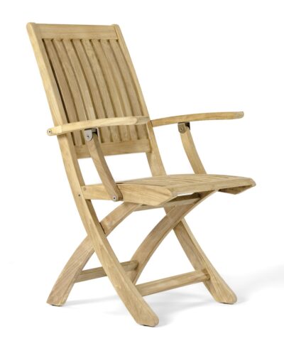 Tubingen Teak Garden Folding Armchair Natural