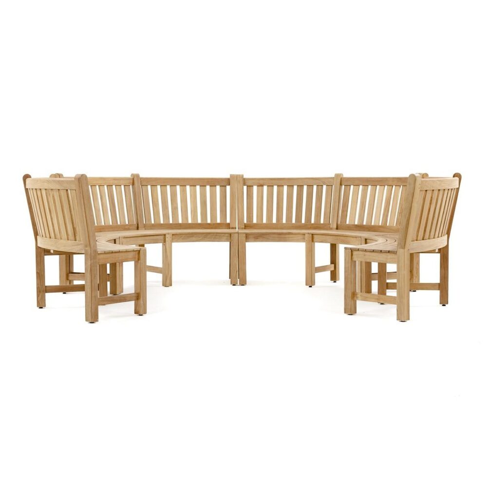 Rosenheim Teak Circle Bench Set of 4 Natural