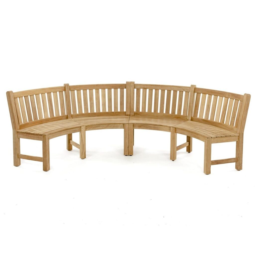 Rosenheim Teak Circle Bench Set of 4 Natural