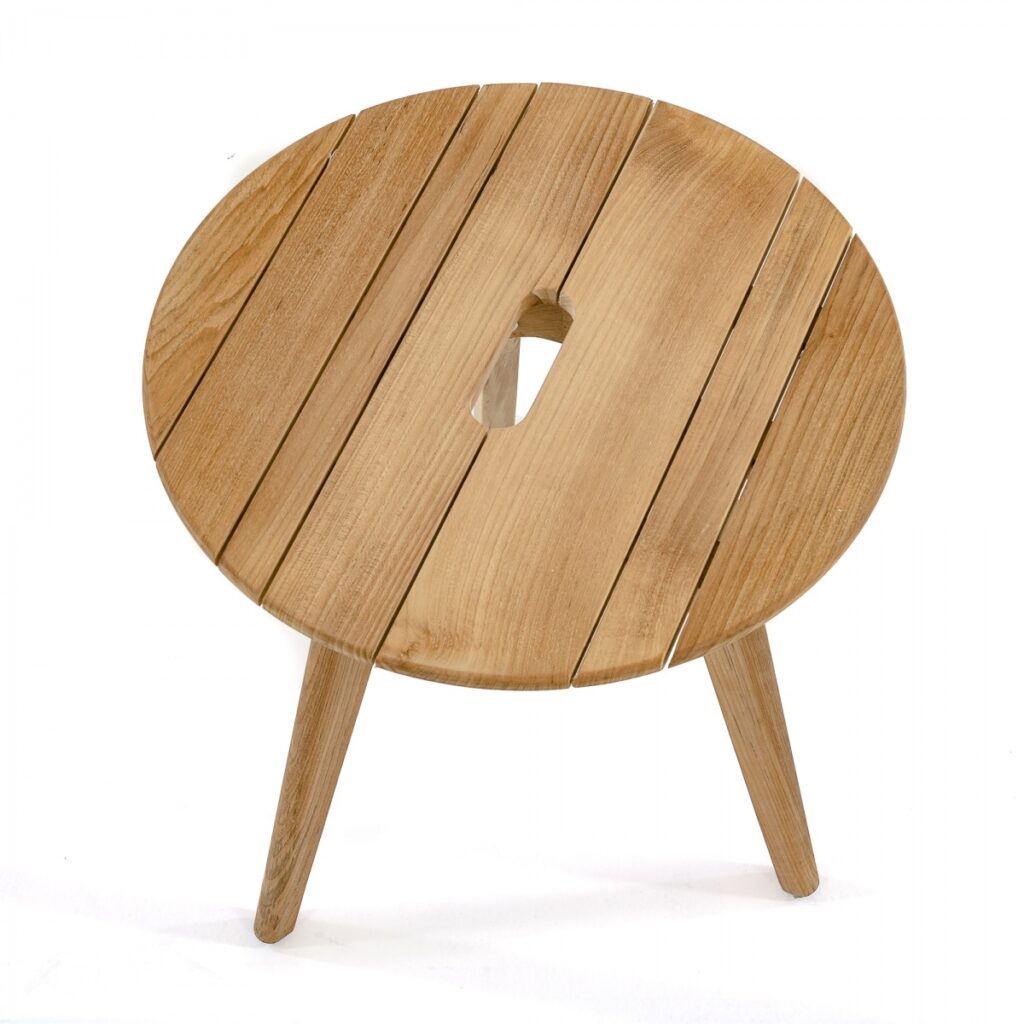 Hiroshima Teak Round Side Table Height Natural