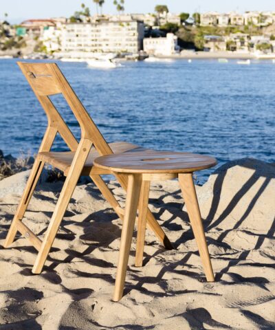 Shizuoka Teak Folding Chair and Side Table