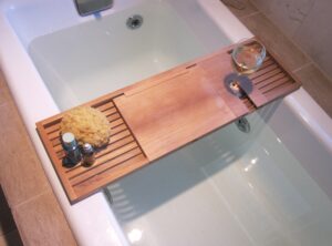 Kumamoto Teak Bathtub Tray Natural