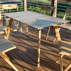 Saitama Teak Rectangular Dining Table Natural