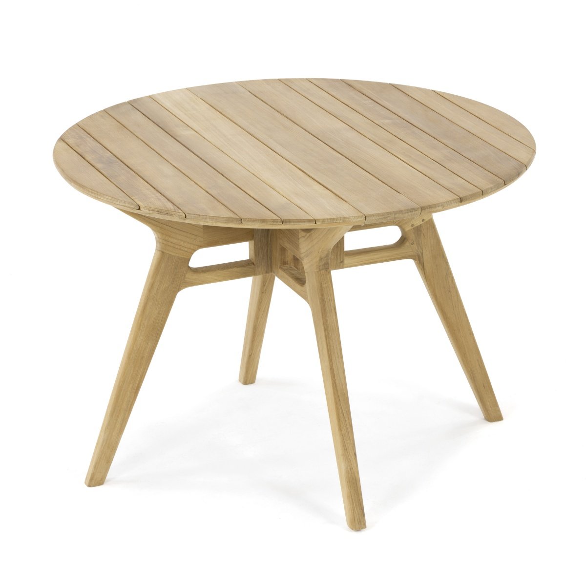 nania-kipu 2 Kawasaki Teak Round Folding Dining Set with Folding Chair