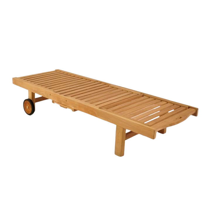 Victoriaville Teak High Chaise Sun Lounger Natural