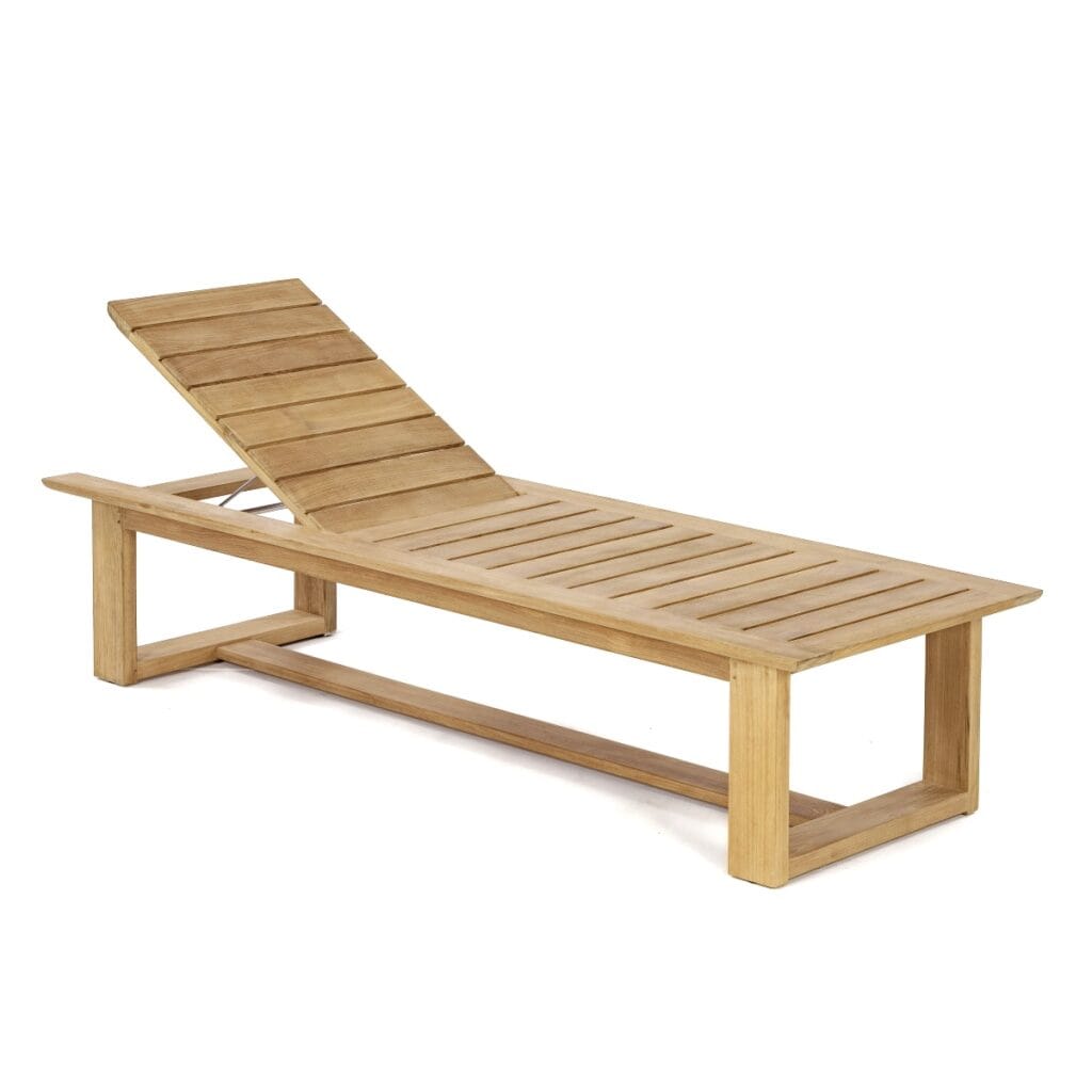 Orillia Teak High Lounger Set Elevated Stackable