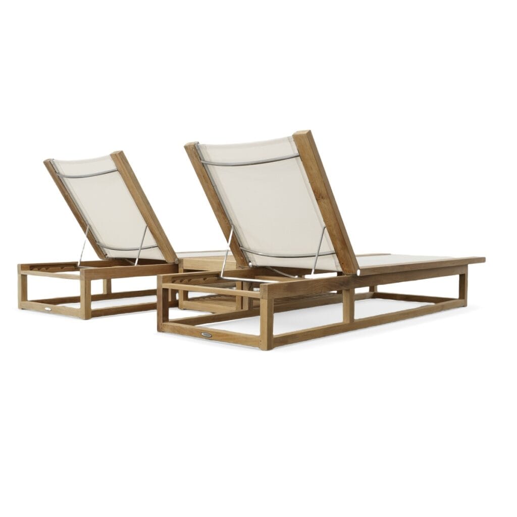 Joliette Teak Twin Lounger and Side Table Set